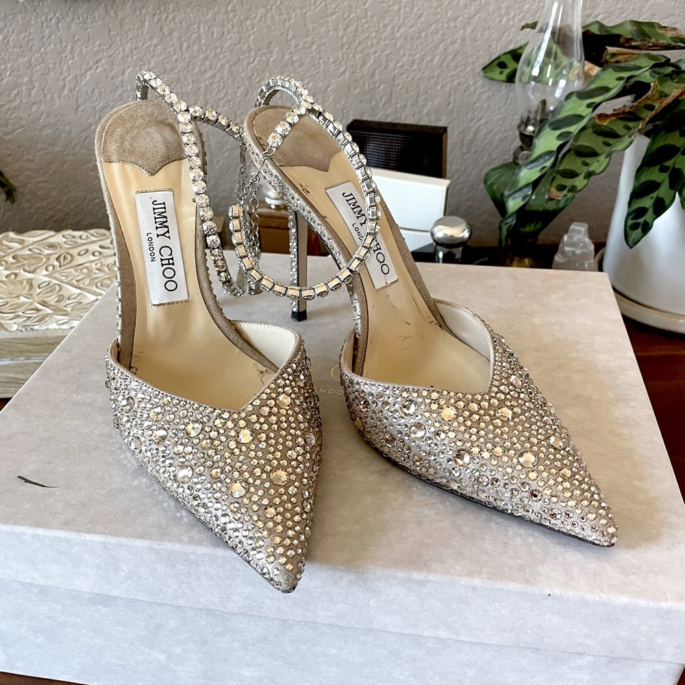 Jimmy Choo Saeda Crystal Heels